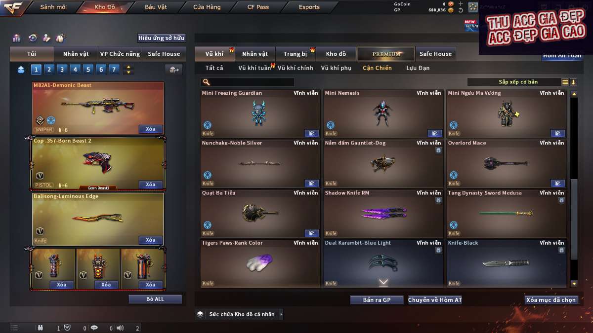 shop acc cf uy tin gia re